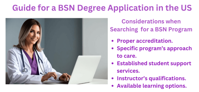 Guide for BSN Degree Application in the US